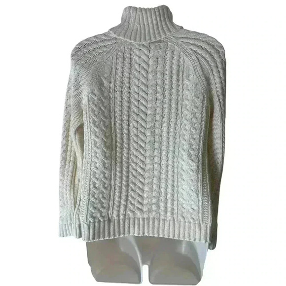 VTG Cotton Wool blend Marled Essentials Sweater Cable Knit Medium - Picture 6 of 10